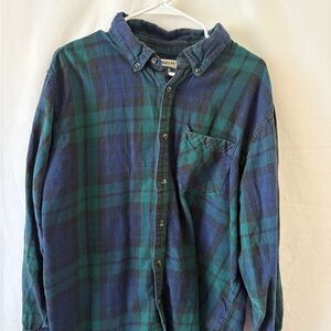 Magellan Outdoors Blue and Green Plaid Flannel Shirt